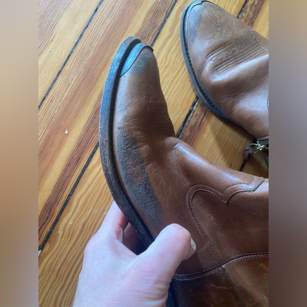 Golden Goose distressed brown leather cowboy western booties - Picture 7 of 10